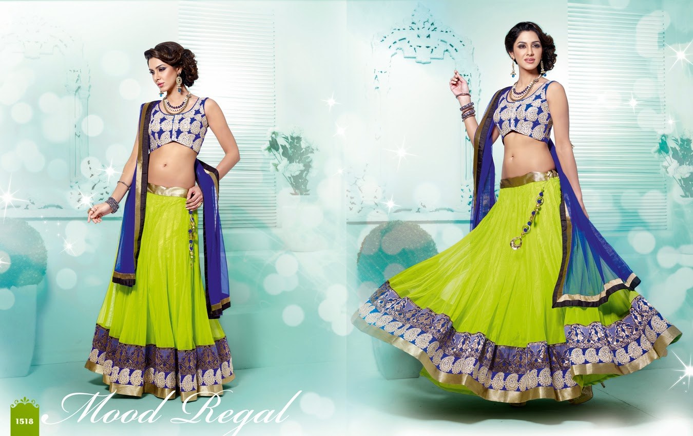 Image of lehenga green  Saree